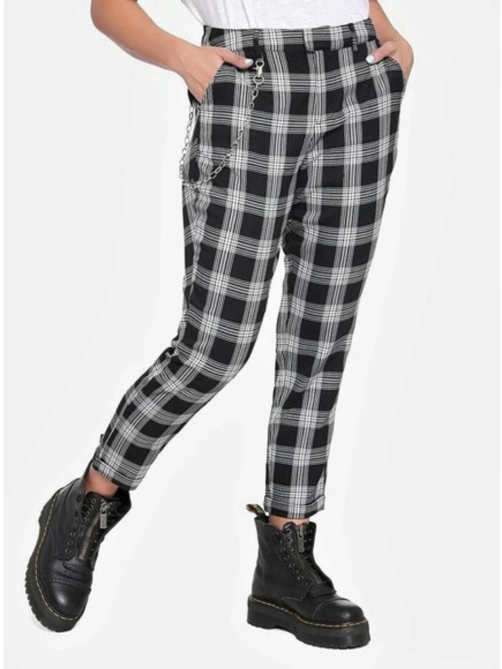 Hot Topic Black & White Plaid Pants - Size XS (Alt / Grunge / Punk)